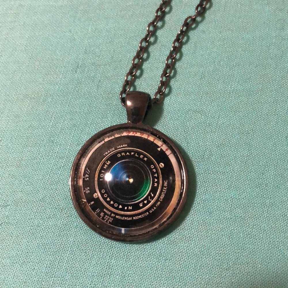 Camera lens necklace